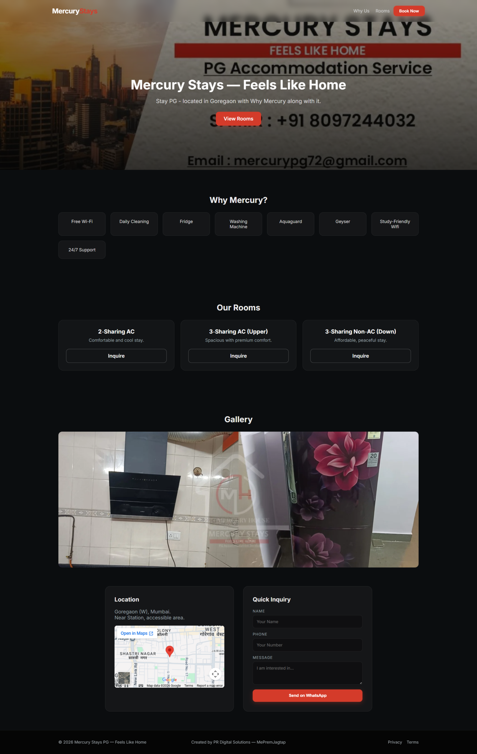 Stay PG Landing Page