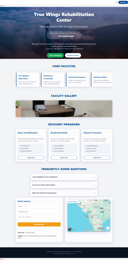 Rehab Landing Page - Property of Prem Jagtap | PR Digital Solutions